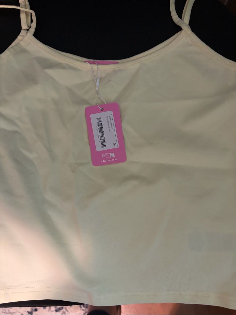 Edikted Pale Yellow Satin Spaghetti Strap Cami